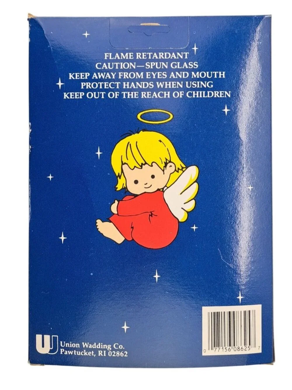 Vintage Angel Hair Spun Glass Christmas Decoration Snow Union Wadding Co USA New